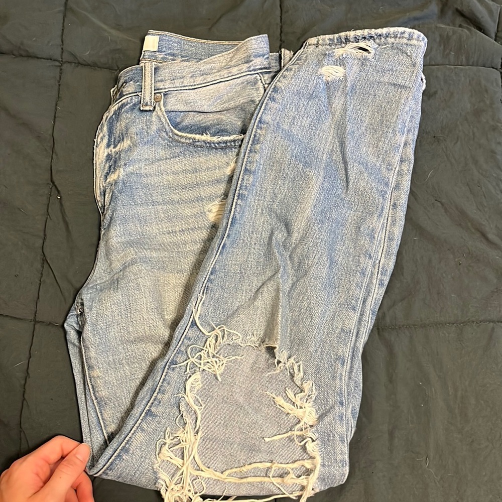 Distressed baggy fit jeans